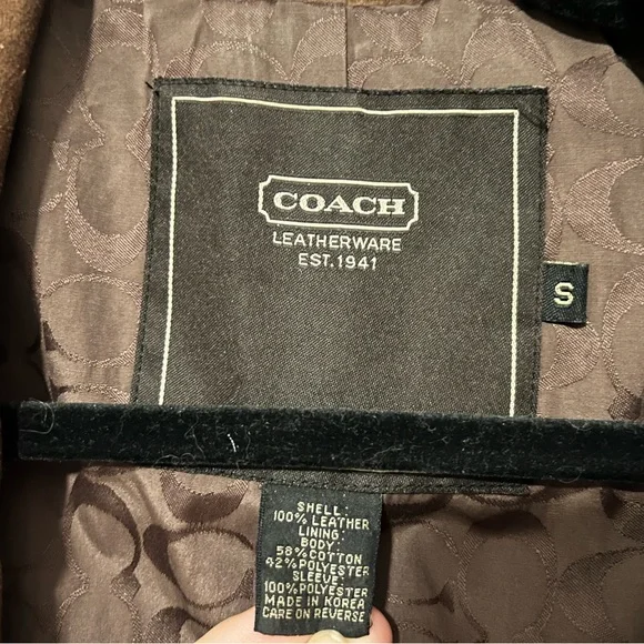 VINTAGE COACH SUEDE LEATHER JACKET COAT - Picture 3 of 9